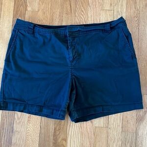Black cotton, spandex stretch shorts